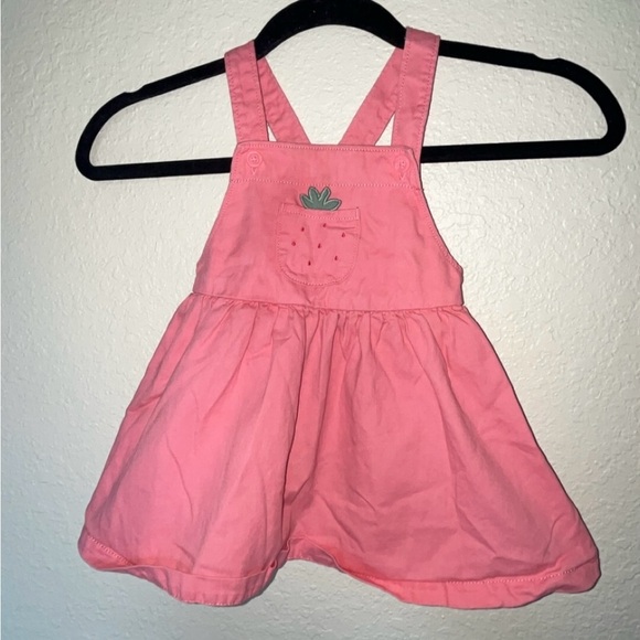Carter’s Baby Girl Bright Pink Summer Strawberry Dress SIZE 18 MONTHS - Picture 1 of 4